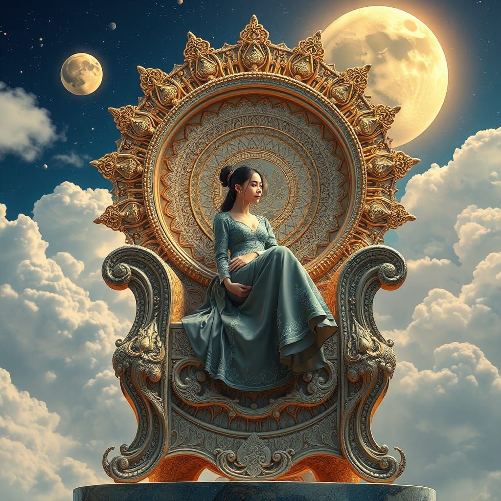 Celestial Chair: A Surrealist Masterpiece in Vivid Color