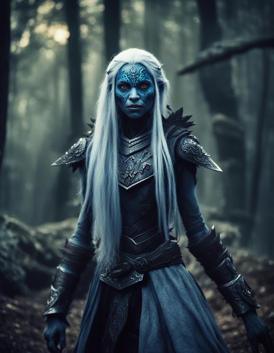 Cinematic Portrait of a Beautiful Drow Female