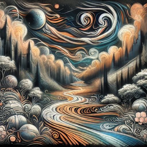 Chinese Chalk Art Pagoda in Forest