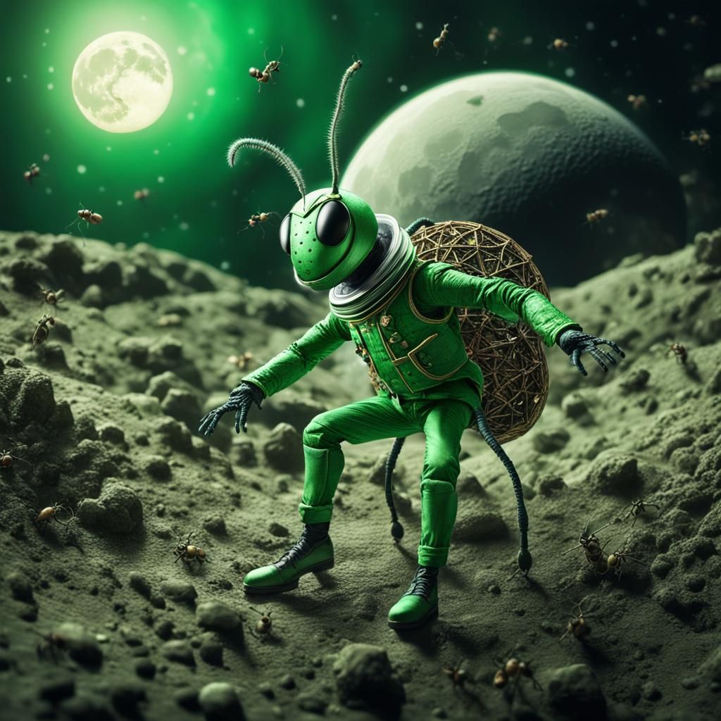 Ant King Dancing on the Moon in HDR