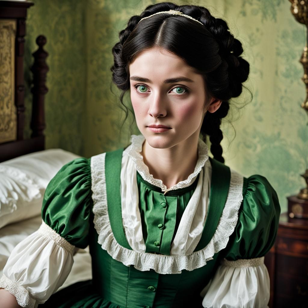 Regency Era Maid in Rich Lady's Bedroom