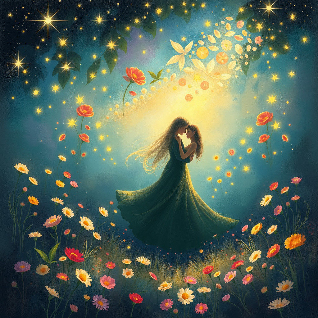 Ethereal Star Garden Embraces Loving Dance