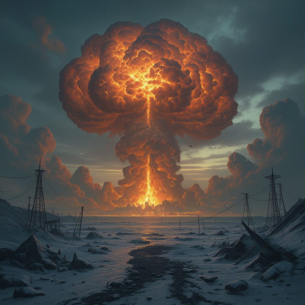 Apocalyptic Nuclear Wasteland in Surreal Style