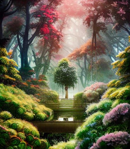 Intricate City in a Cozy Botanical Arcadia