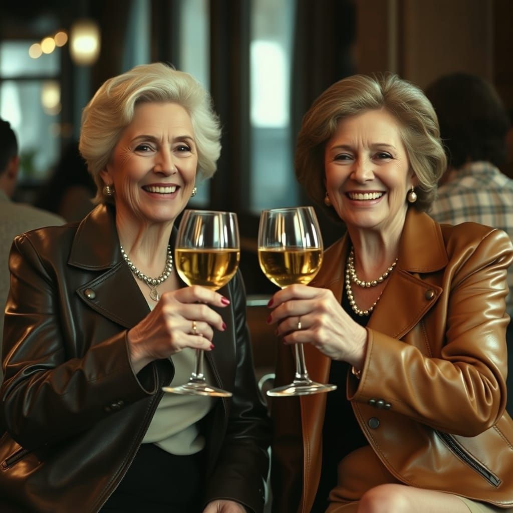 Elegant Women Toasting in Cinematic Style