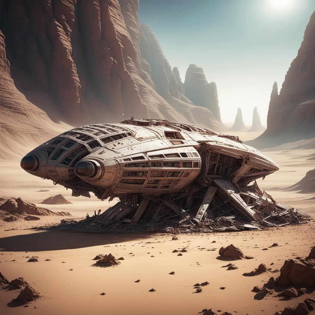 Abandoned Alien Spacecraft in the Desert