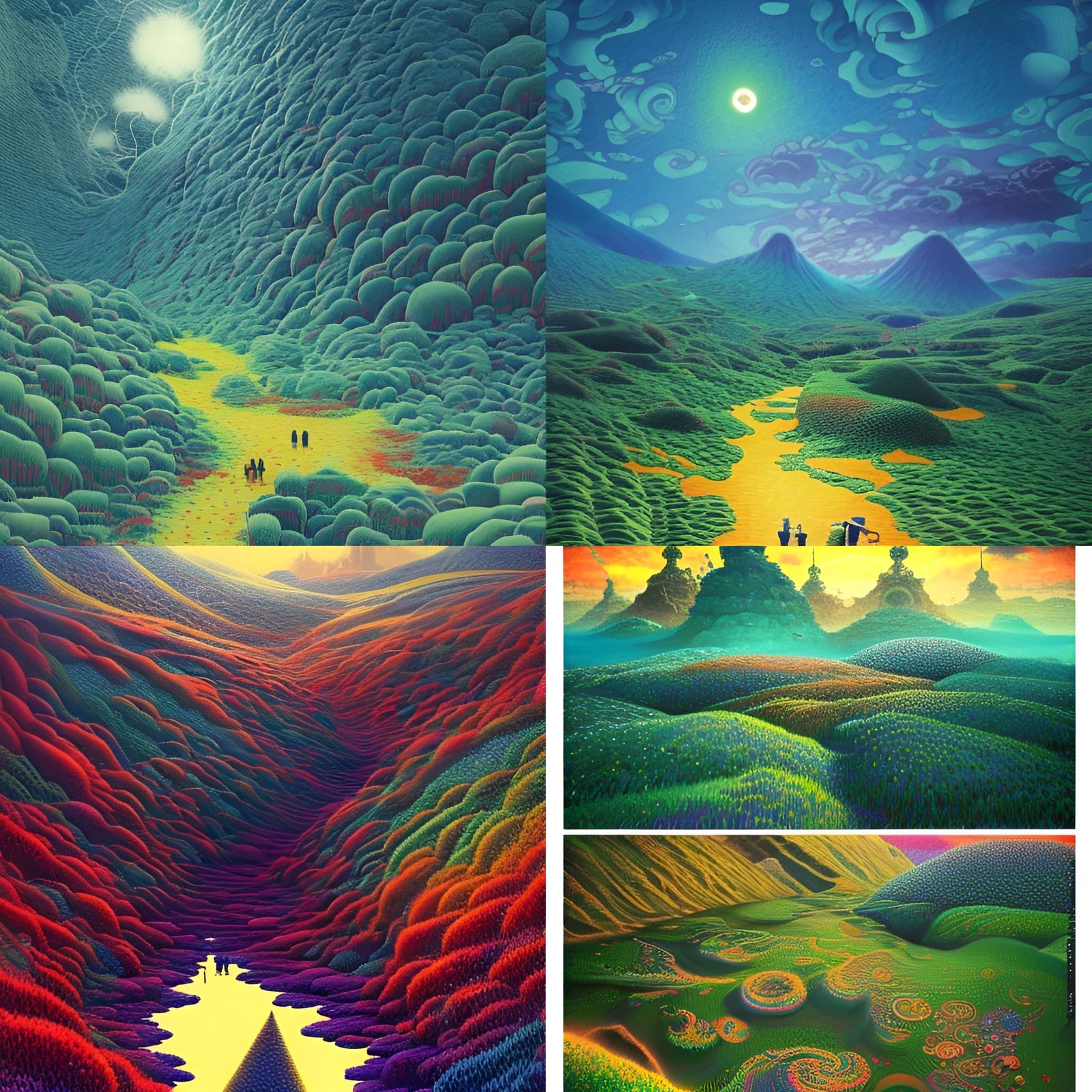 Pointillist Manga Landscape with Dynamic Lighting