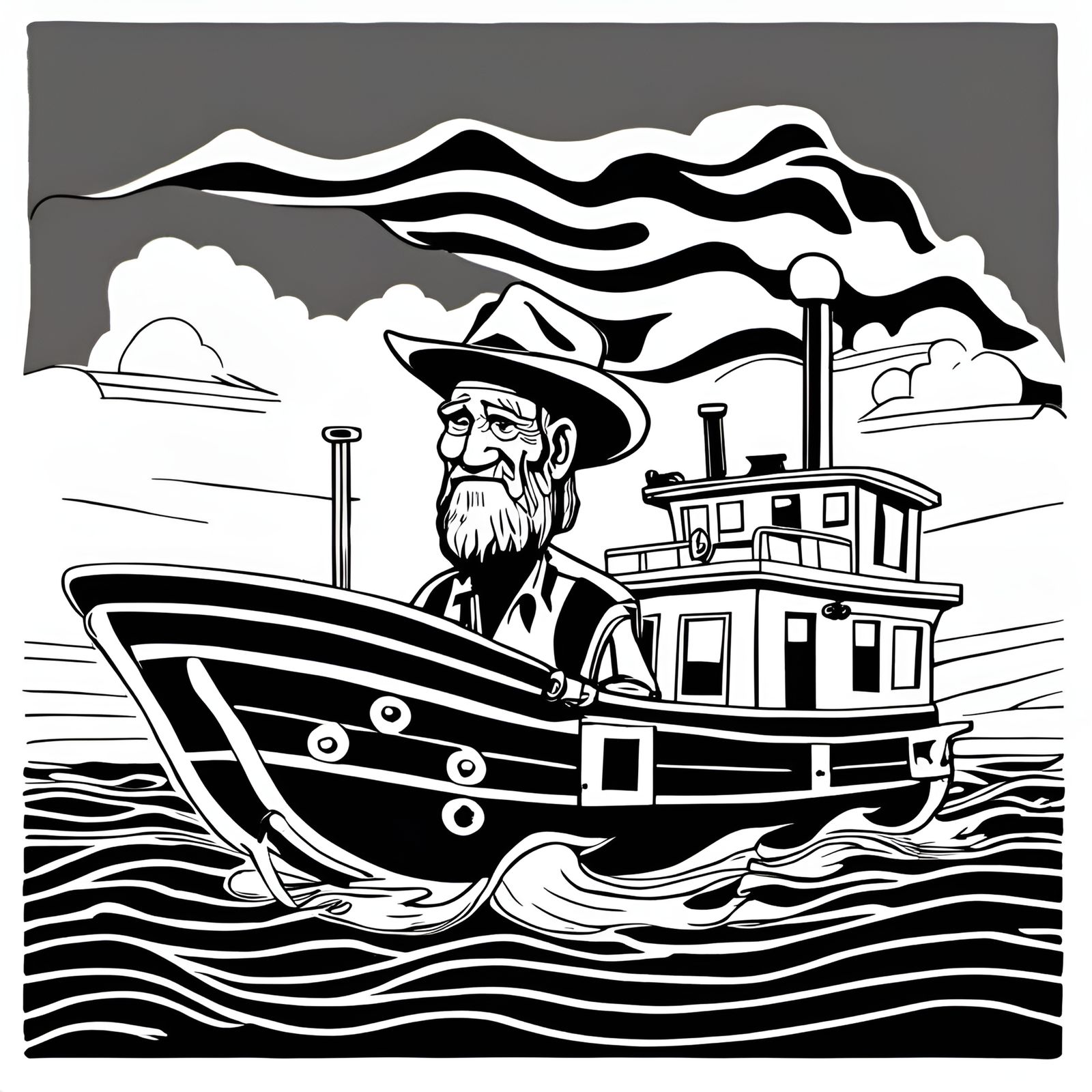 Willie Nelson in Classic Cartoon Style