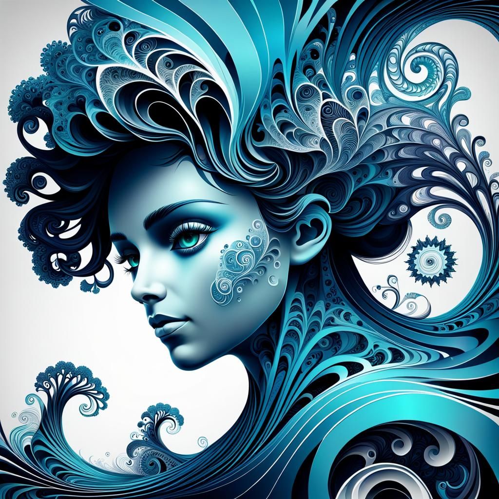 Abstract Vector Fractal with 3D Shading