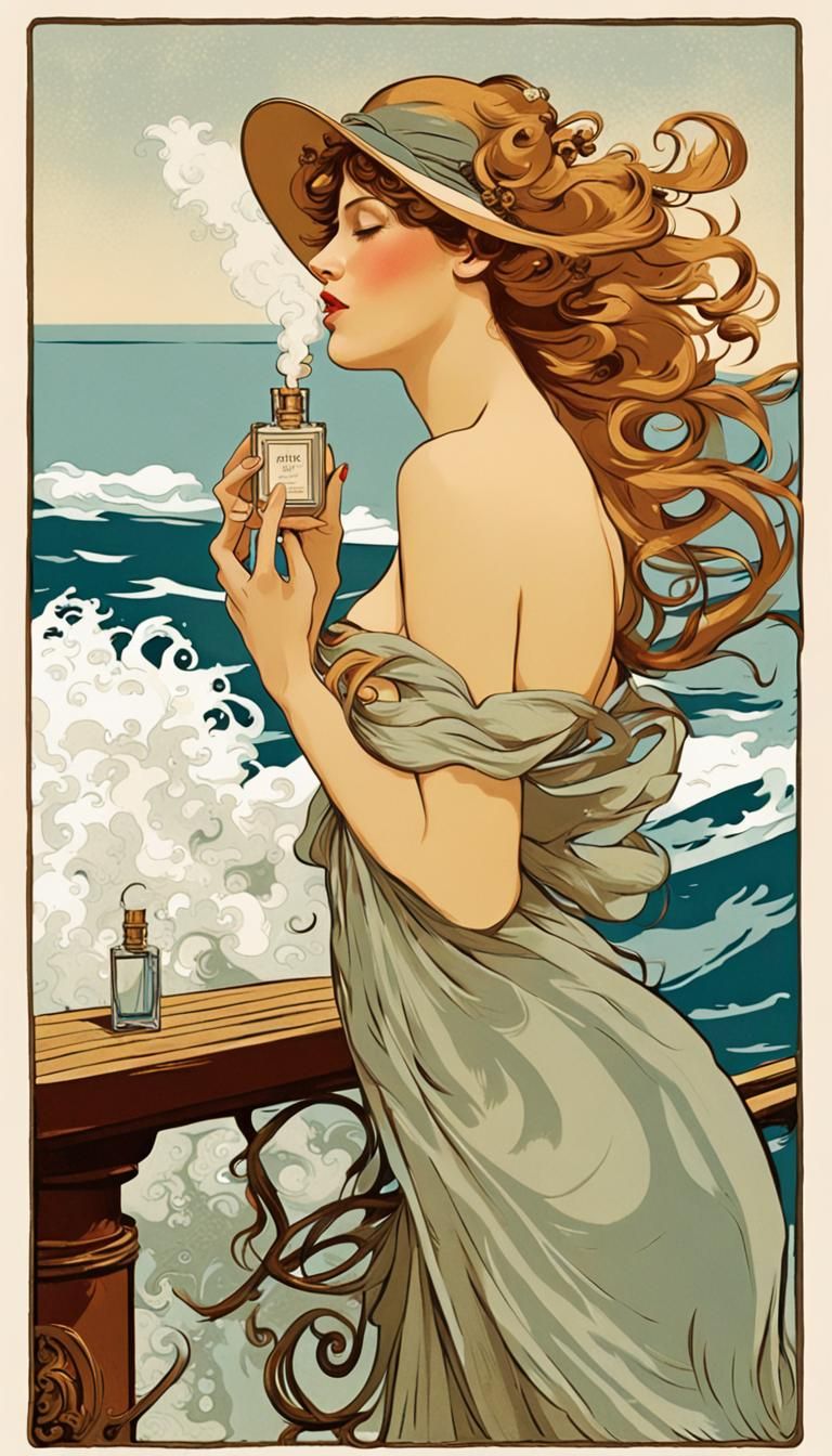 French Riviera Perfume Tester in Art Nouveau Style