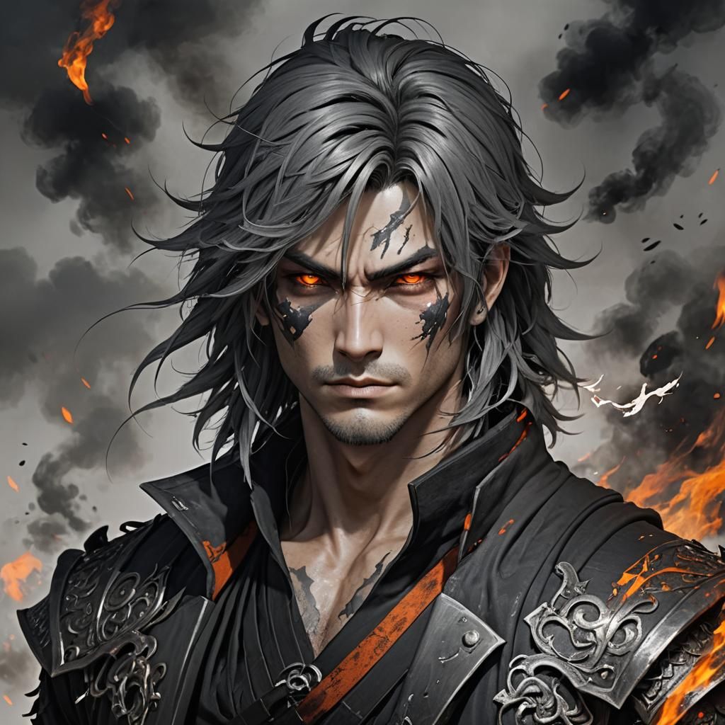 Ashen Warrior of Kiryu Clan in 3D Anime Art