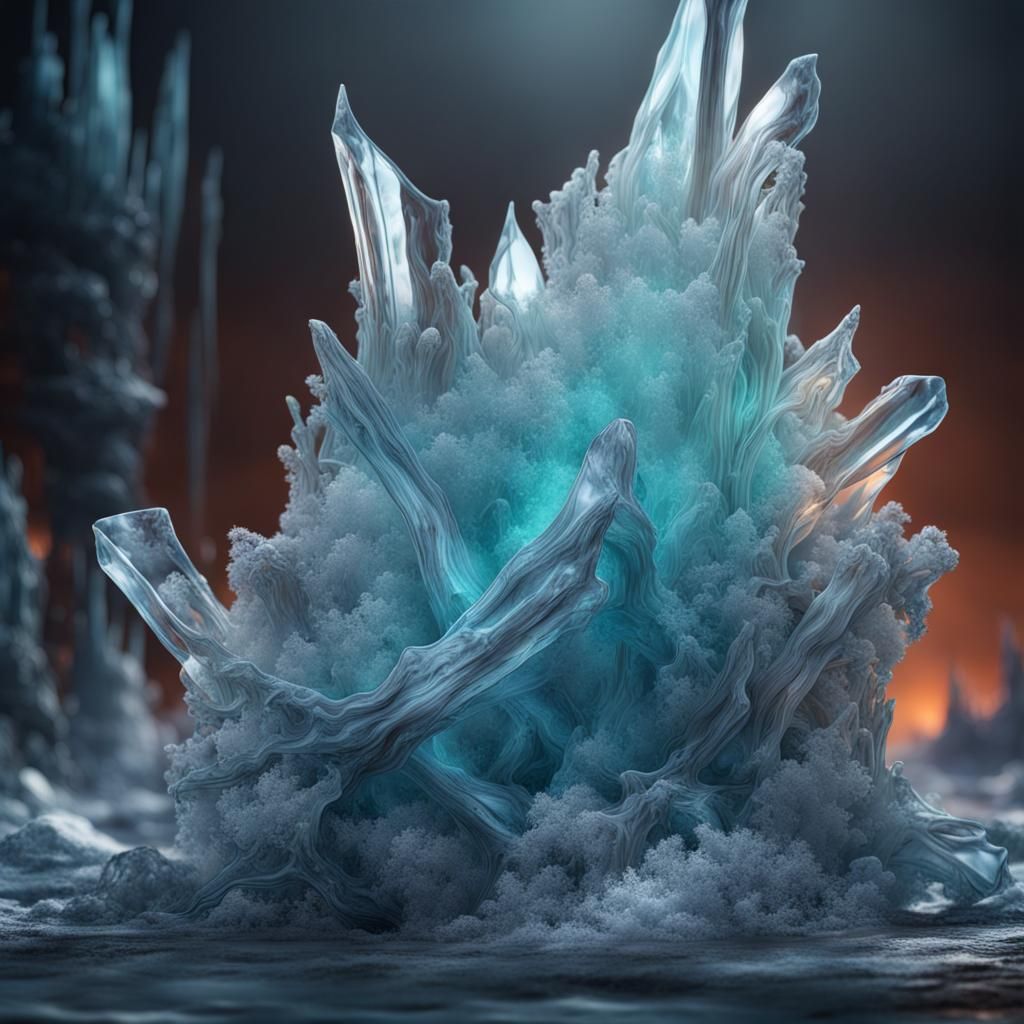 Abstract Frozen Glass: Detailed Matte Painting
