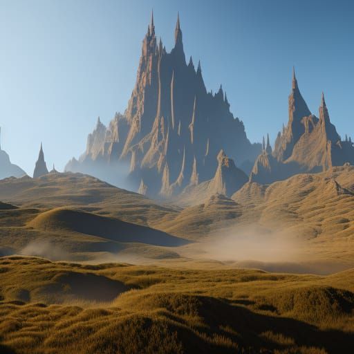 Fantastical T-Shirt Design in Detailed Matte Painting Style