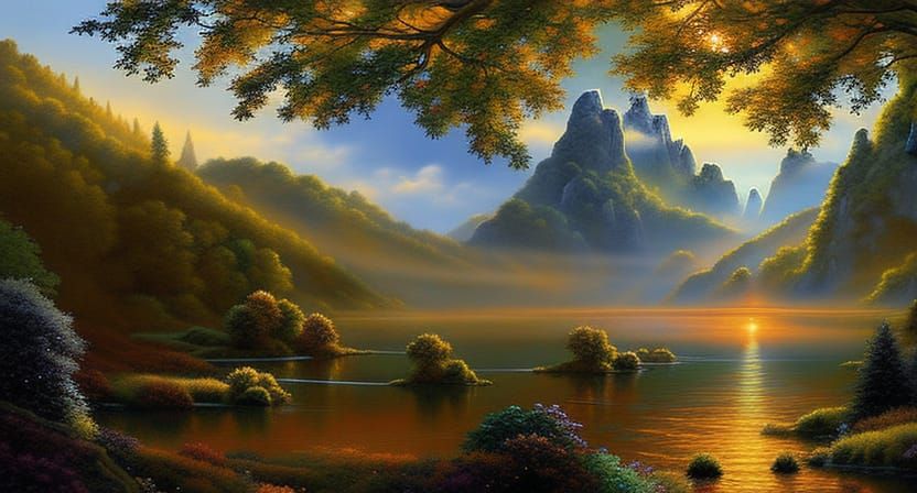 Ecosystem Rebirth: Hyperdetailed Fantasy Landscape