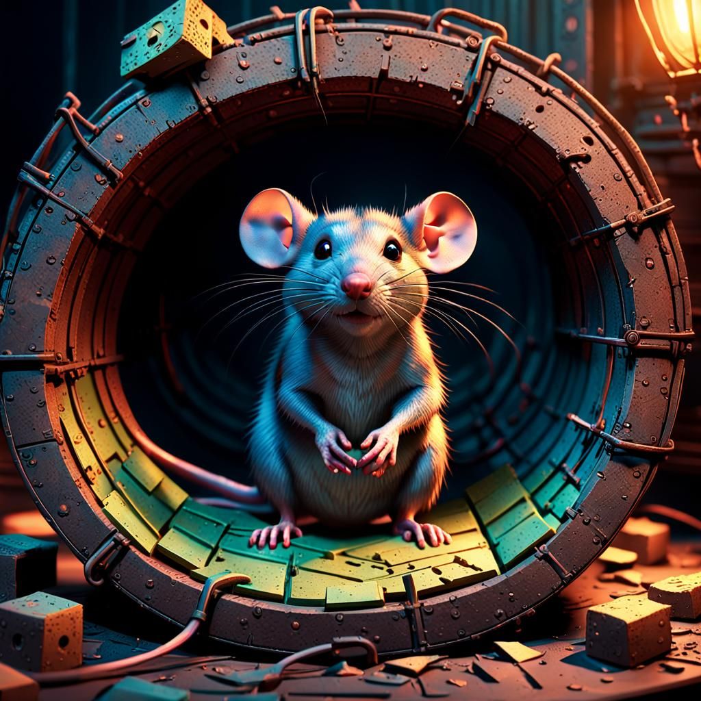 Rat in Trap: Pixar-Inspired 3D Concept Art