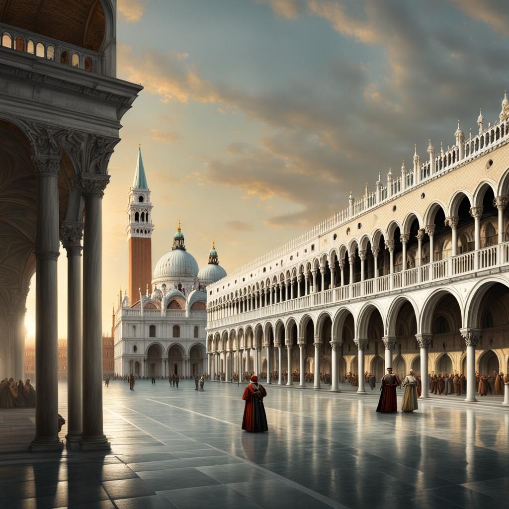 Renaissance Venice Piazza San Marco Matte Painting