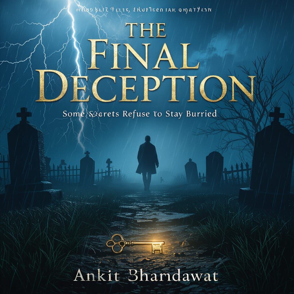 Graveyard Mystery Book Cover in Cinematic Style