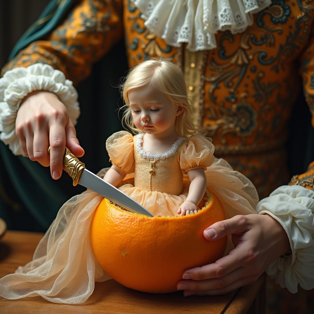 Prince Reveals Princess from Orange in Renaissance Elegance