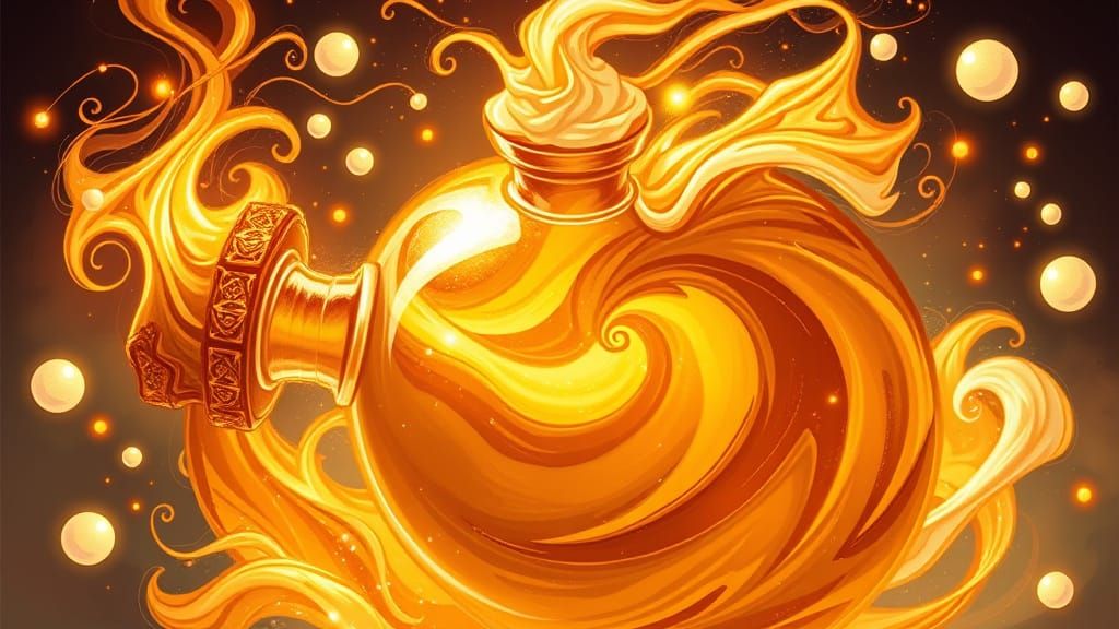 Luminous Pumpkin Pie Potion in Crystal Vial