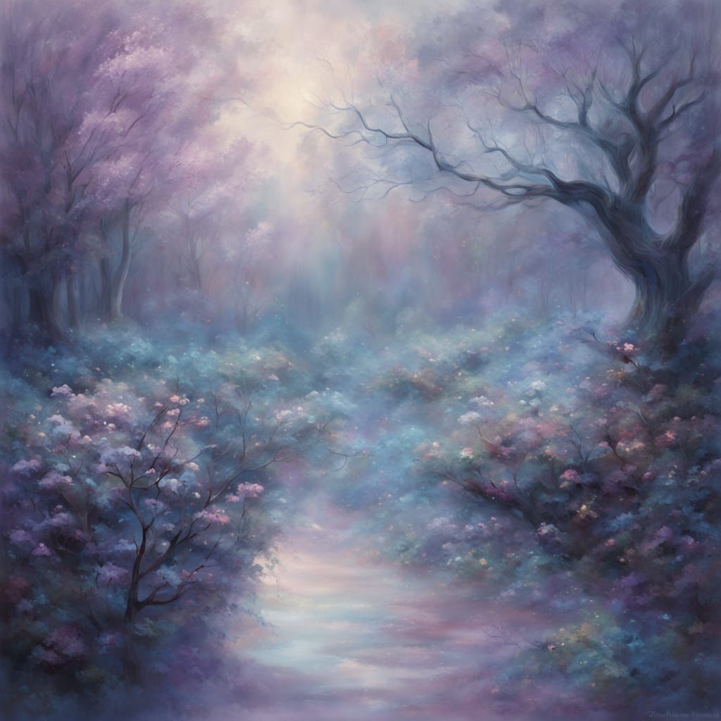 Surreal Ethereal Landscape with Dreamlike Elements