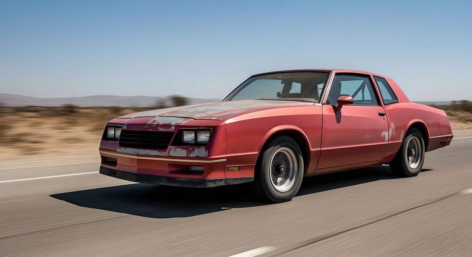 Worn 1986 Monte Carlo Speeds Through Mexico