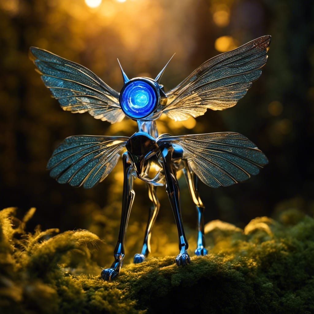 Miniature Winged Dog Aviator in Macro Photograph