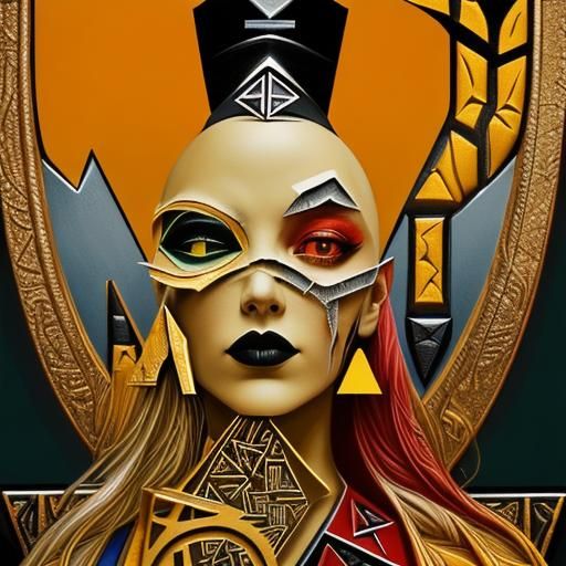 Colorful Geometric Calligraphy in High Resolution