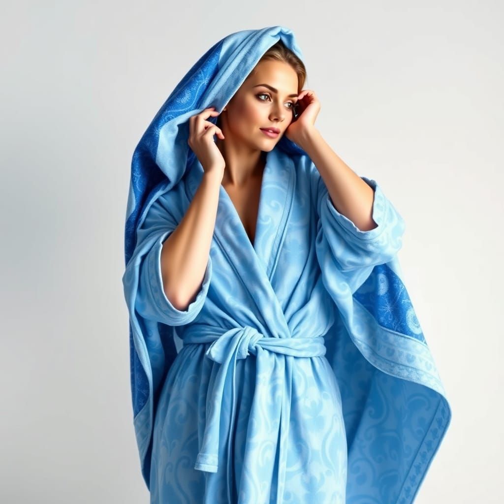 Elegant Woman in Bathrobe, Art Nouveau Style