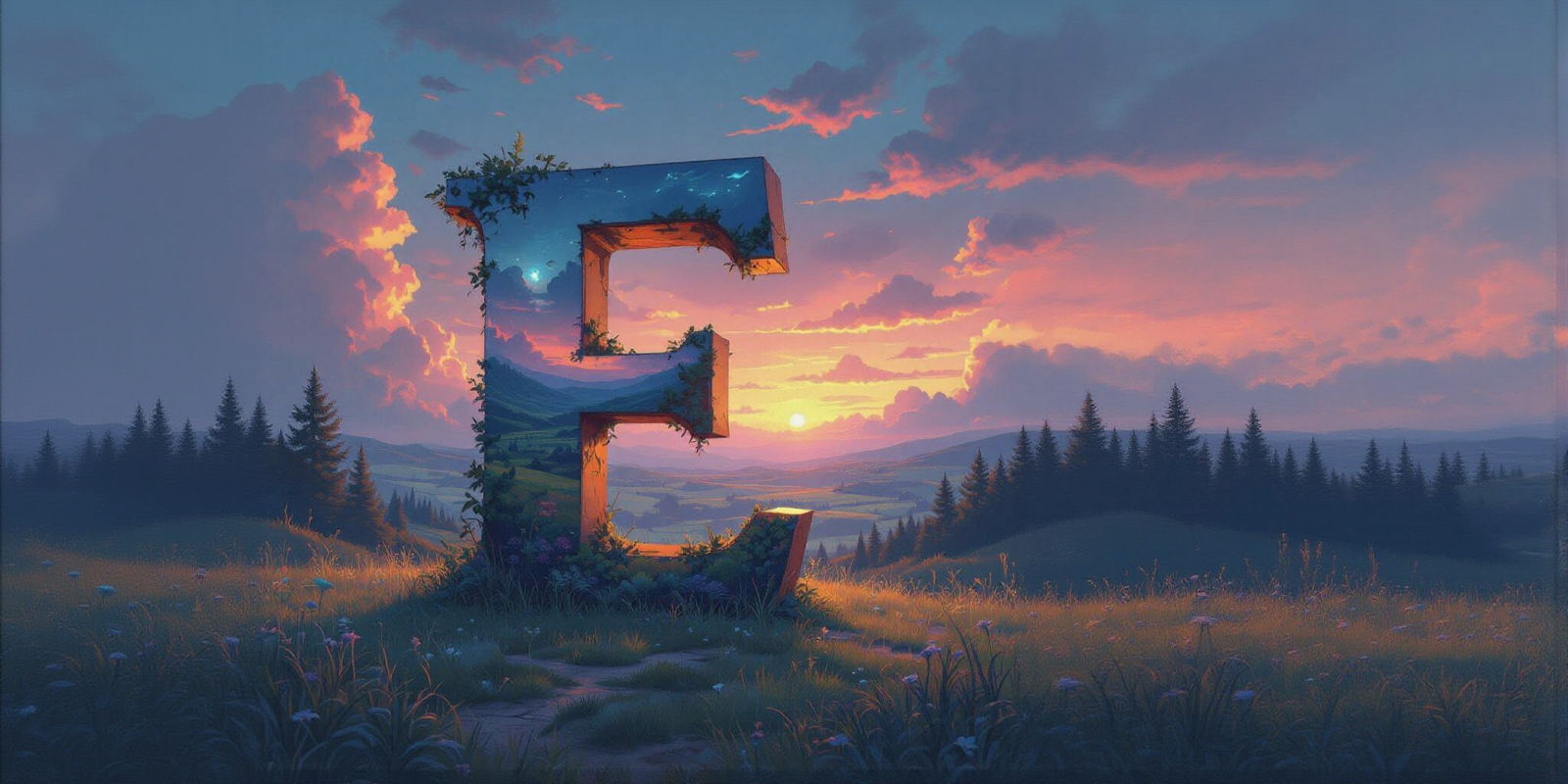 Letter E on a Beautiful Background