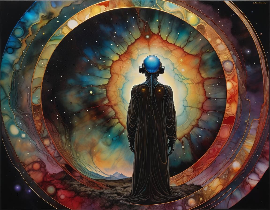 Opalescent Nebula in Psychedelic Style