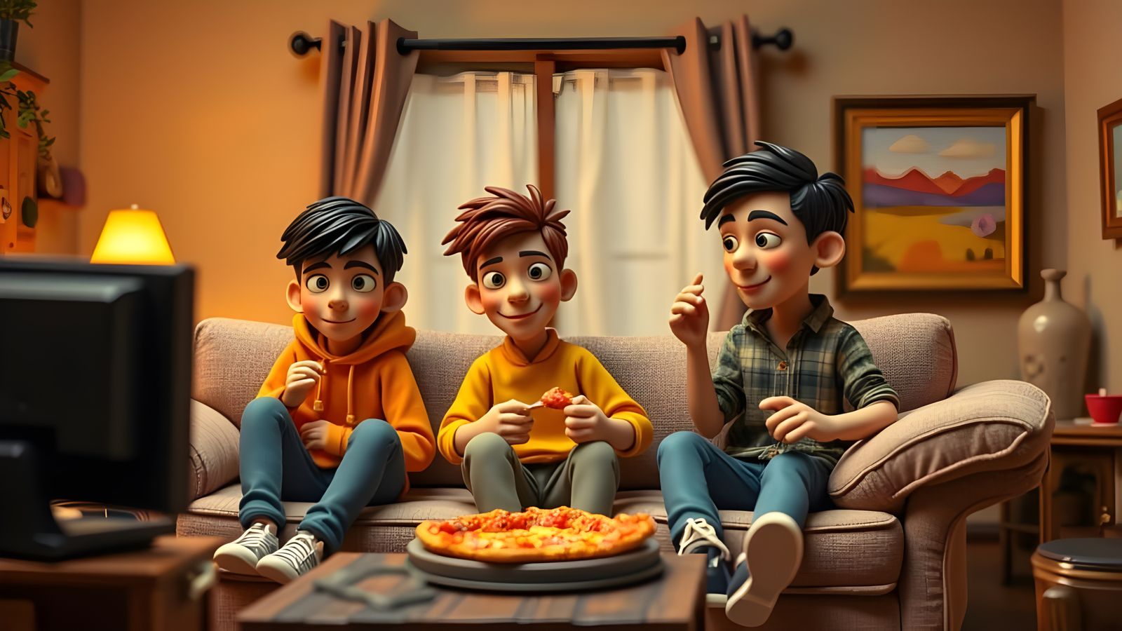 Teenagers Relaxing in Stop Motion Claymation Style