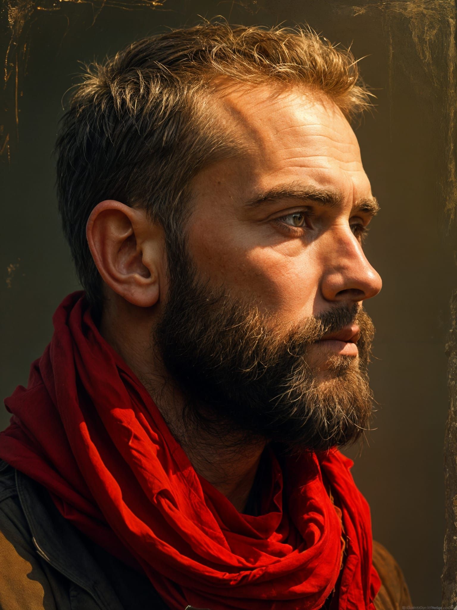 Stoic Figure in Warm Golden Light