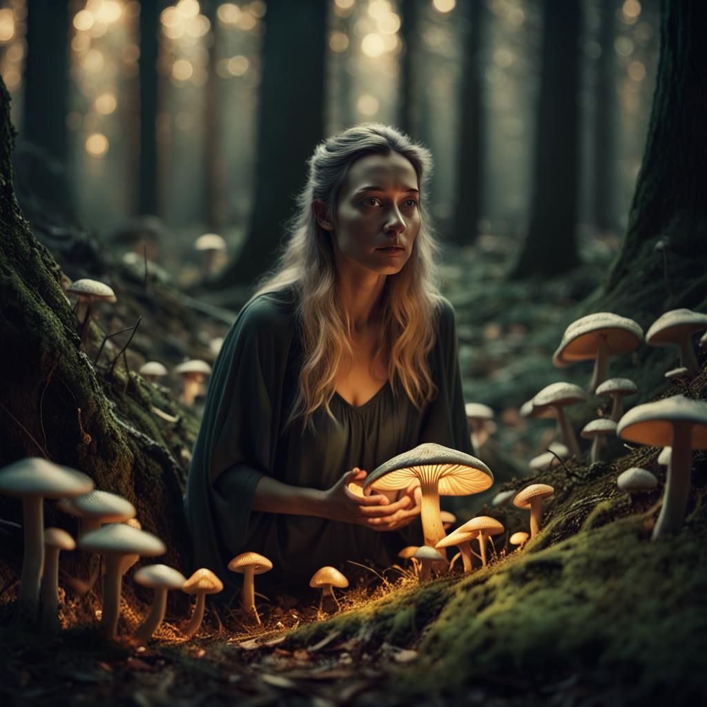 Mystical Forest Birth in Dark Fantasy Style