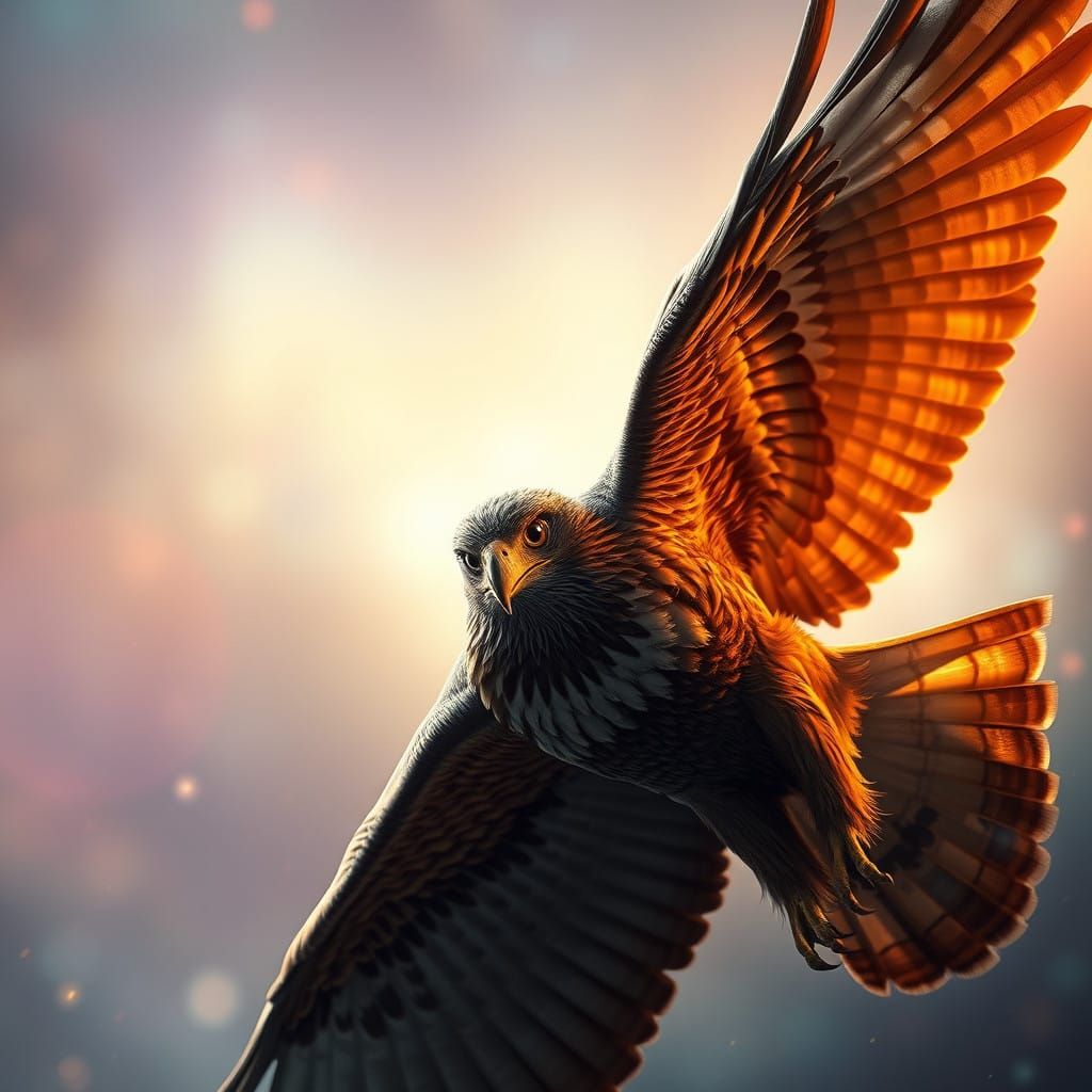 Ethereal Hawk in Hyperrealistic Concept Art Style
