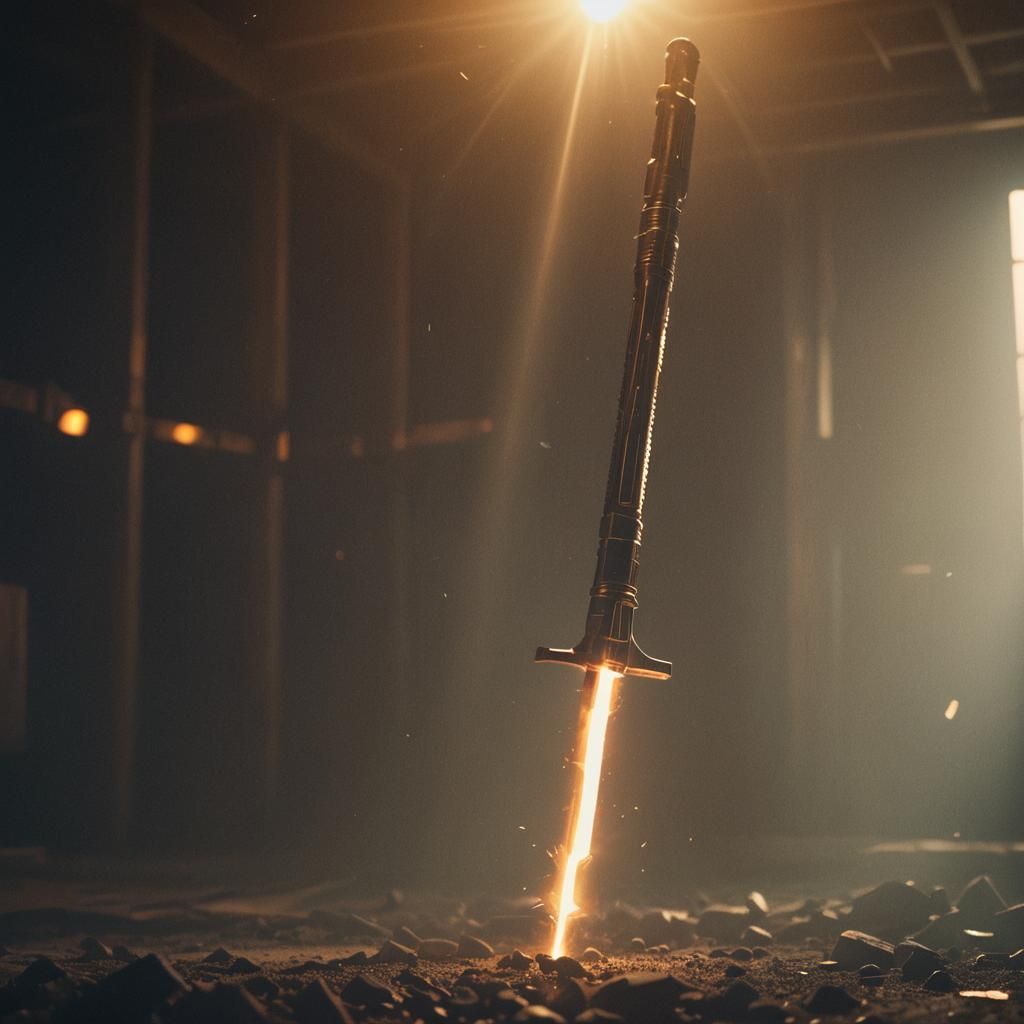 Intense Laser Sword Burns Through Metal in Sci-Fi Scene
