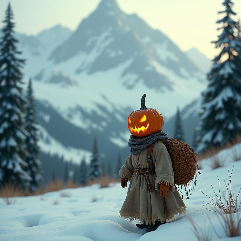 Jack O' Lantern's Snowy Mountain Journey