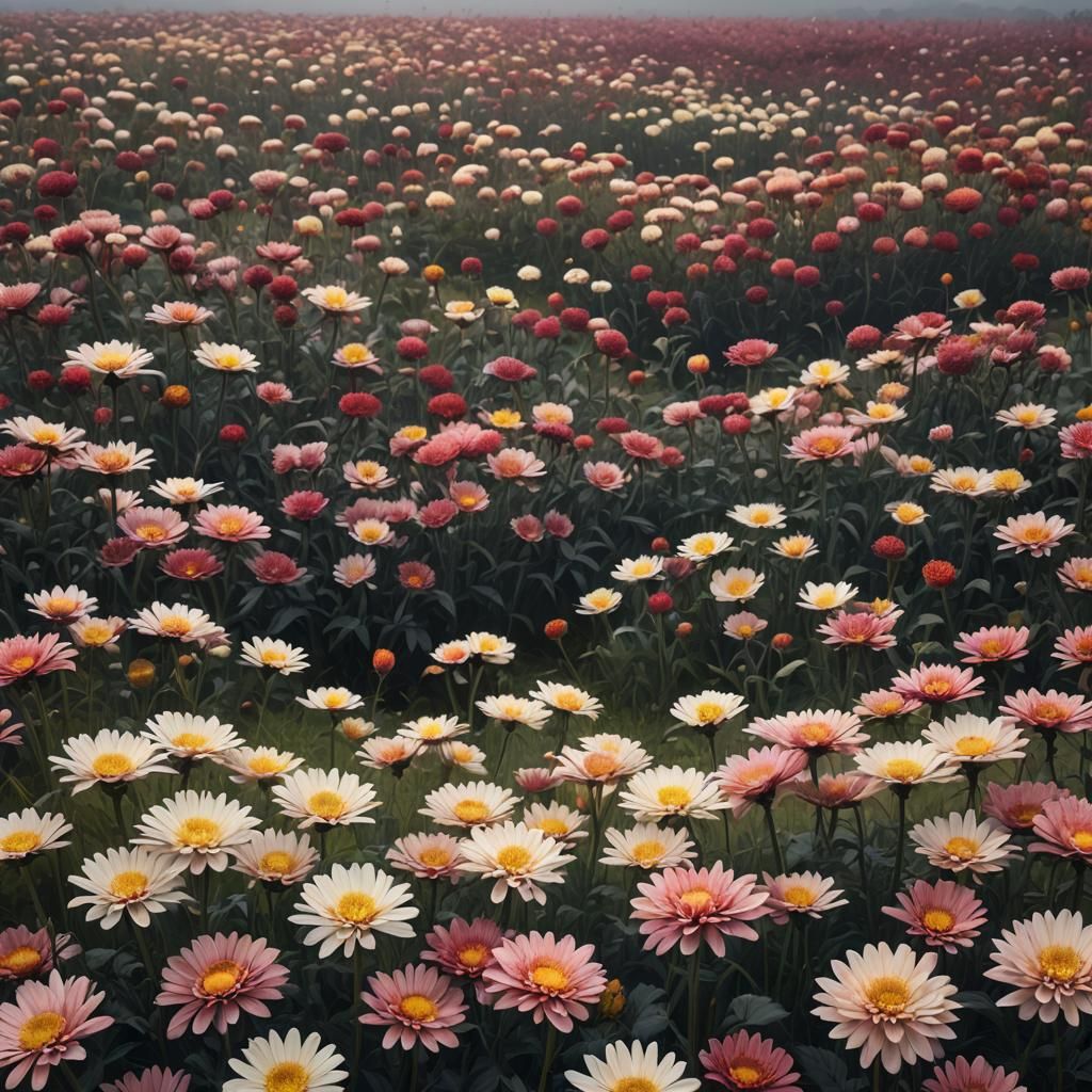 Chrysanthemum Field: Fantastical Matte Painting