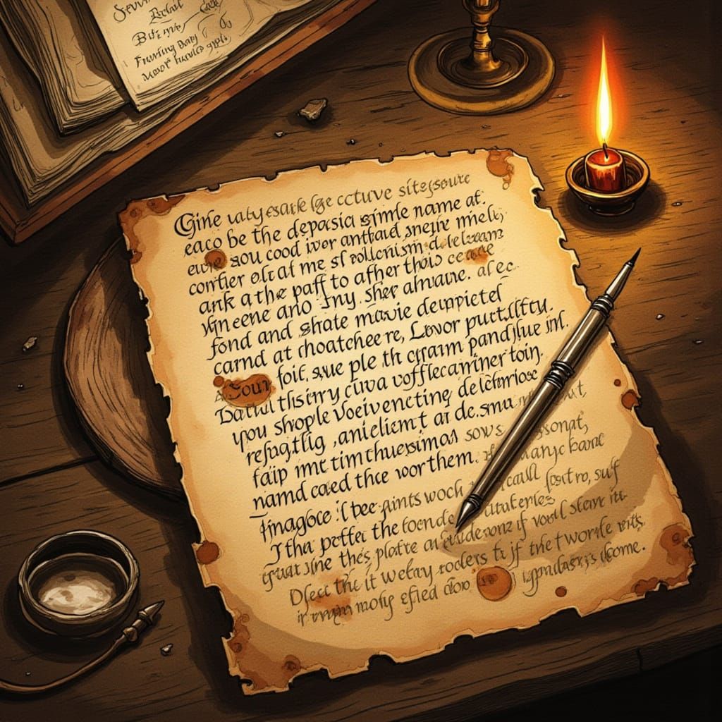 Evil Plague Doctor's Surgical Notes in Sepia Ink