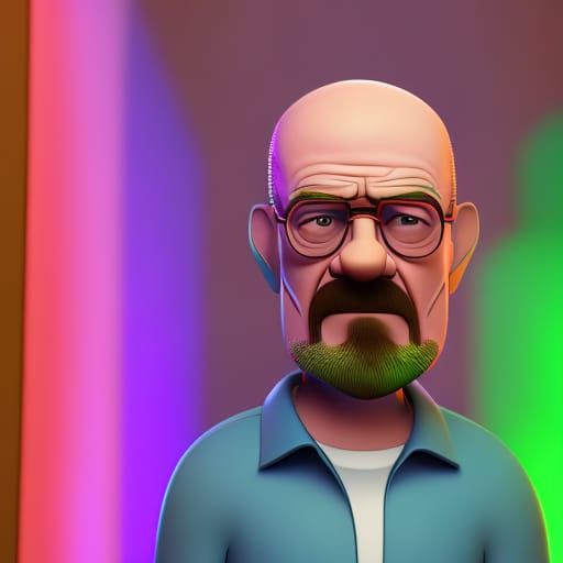 Walter White as Pixar Character Concept Art