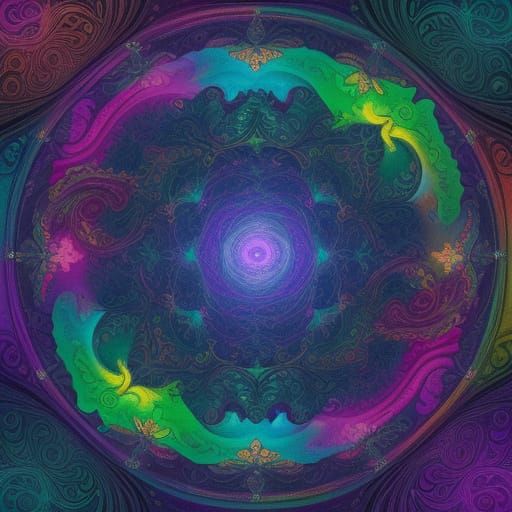 Celestial Puppy Embodied in Fractal Cosmic Abstraction