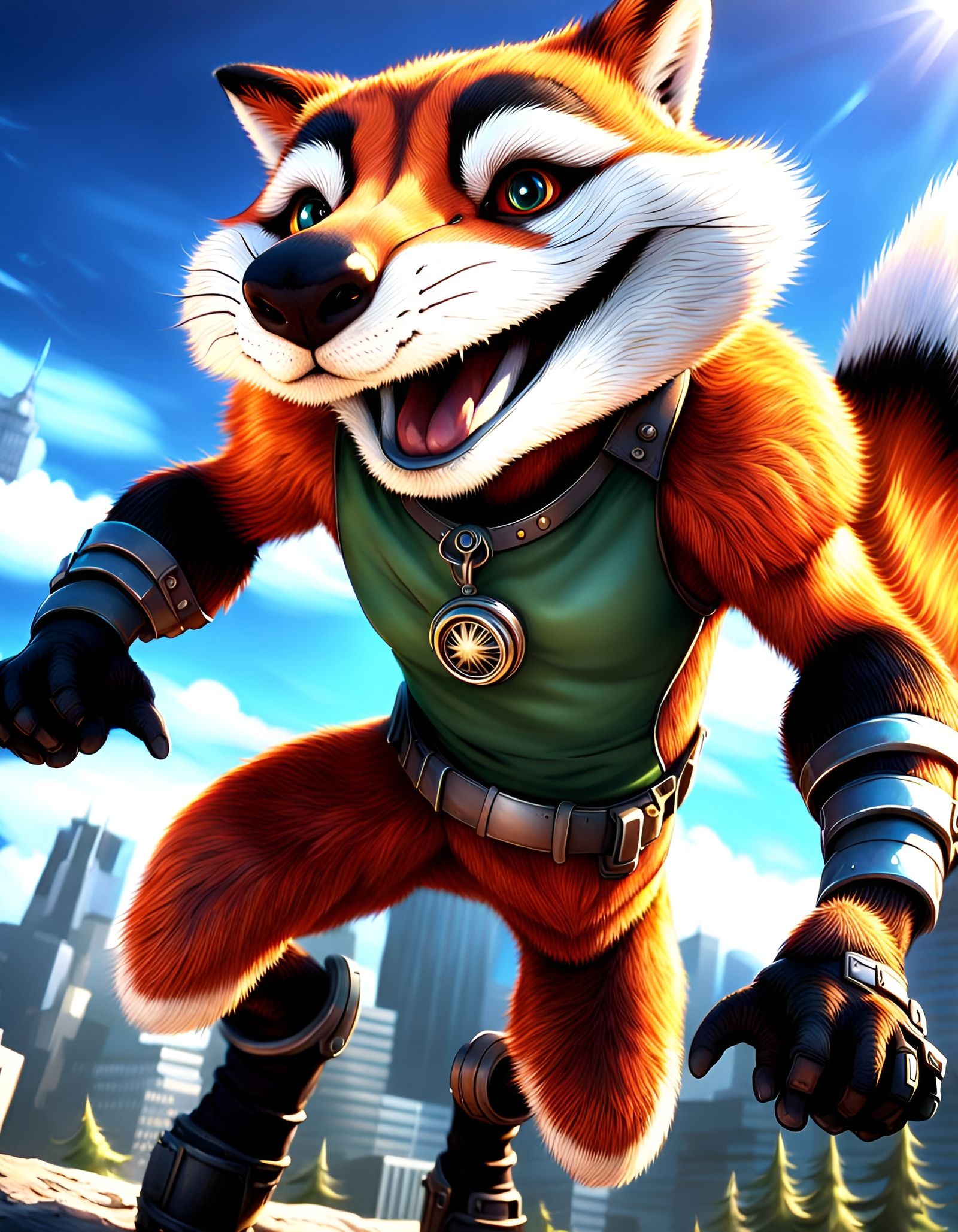 Super smiley sloth Fox gecko hybrid superhero