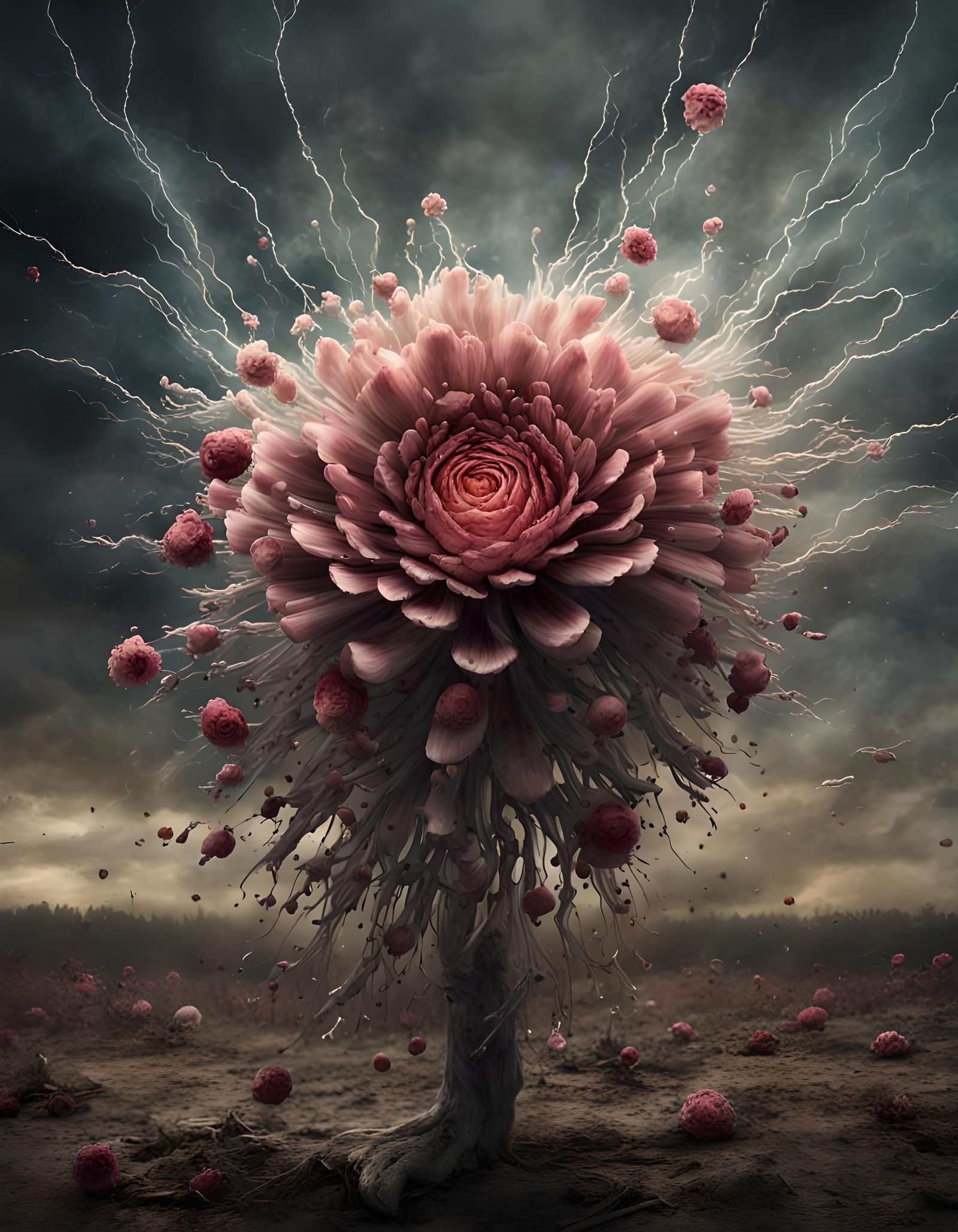 Exploding Dead Flowers: Epic Cinematic Photography