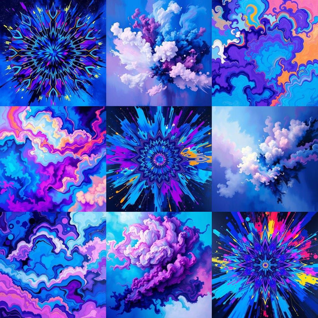 Vibrant Blue-Violet Explosions