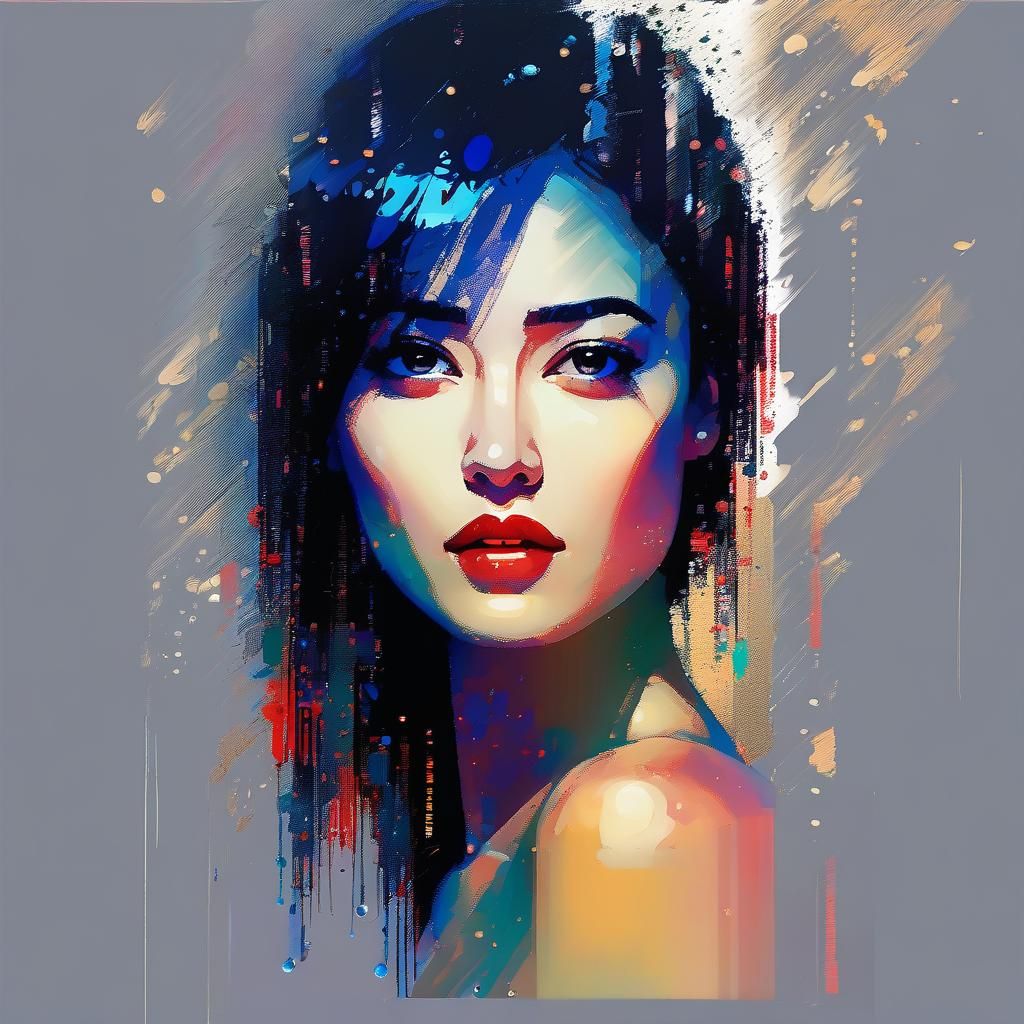 Expressive Moonlit Painting with Glitch Effects