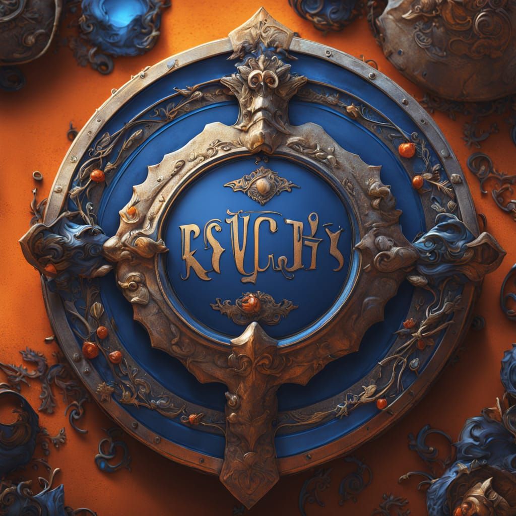 Ornate Fantasy Shield with Kiss Mark, Concept Art