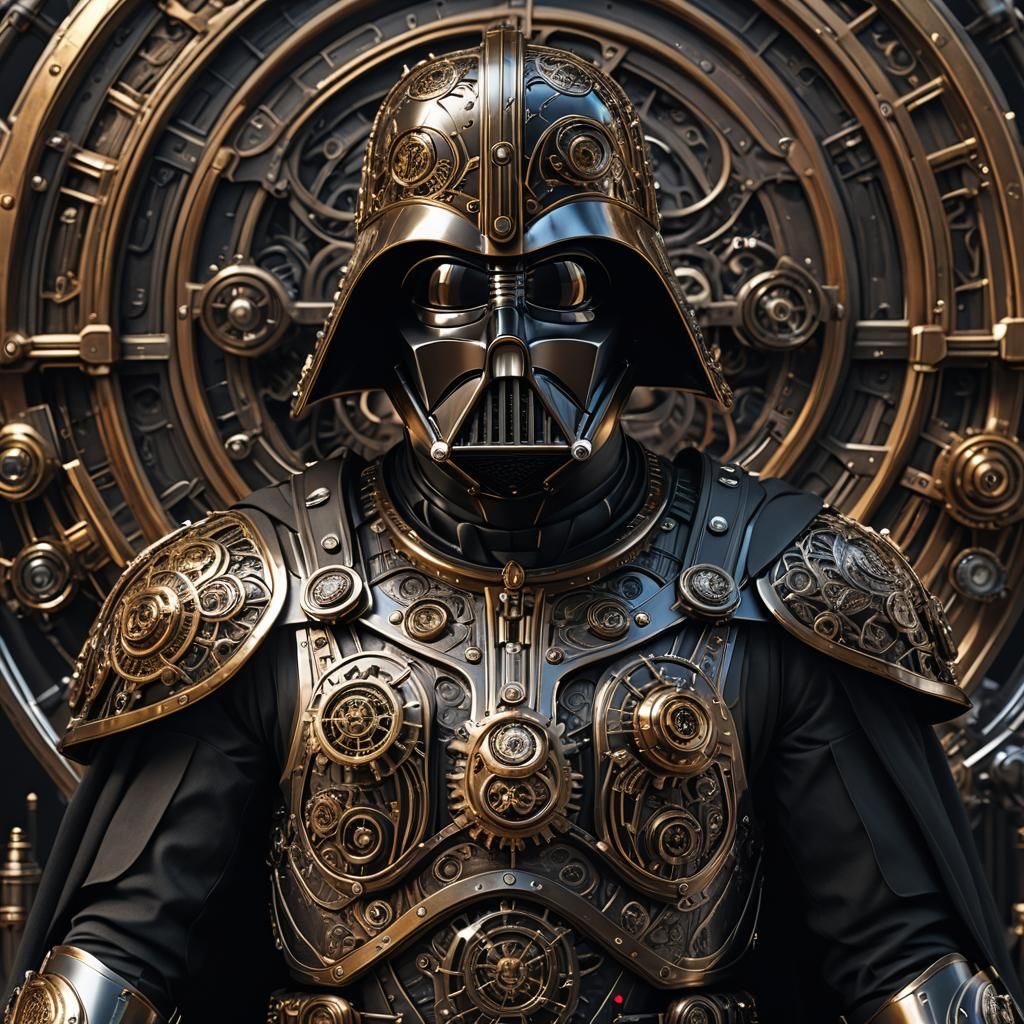 Steampunk Darth Vader in Detailed 3D Render