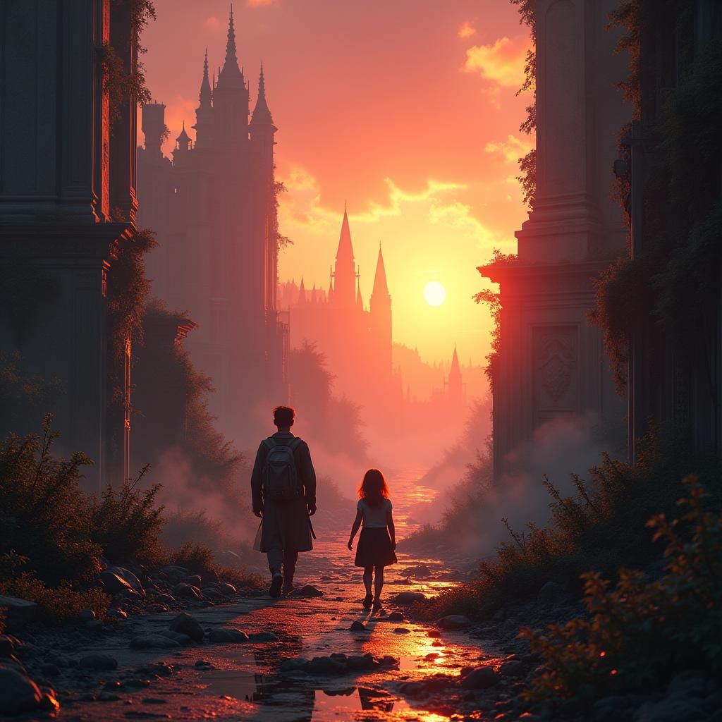 Hopeful Journey to a Futuristic Horizon