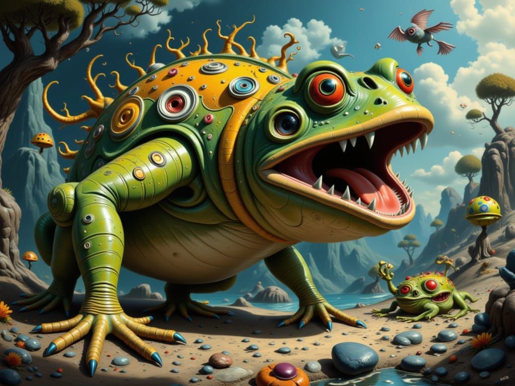 Gabba the Frogman Gone Wild Hyperrealistic Concept Art
