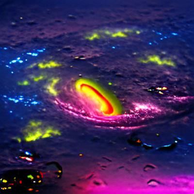 Neon Galaxy Hurricane: Colorful Space Storm