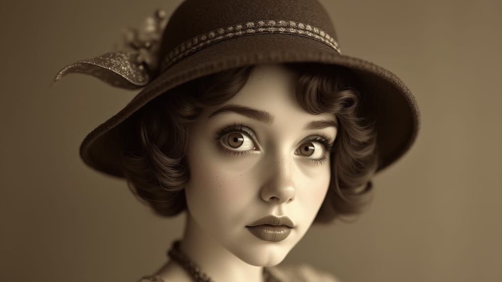 1930s Portrait of Young Woman in Sepia